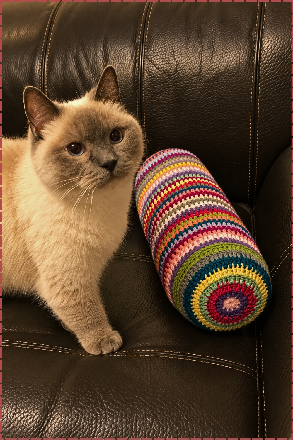 EaPlush Crochet Bolster Cushion