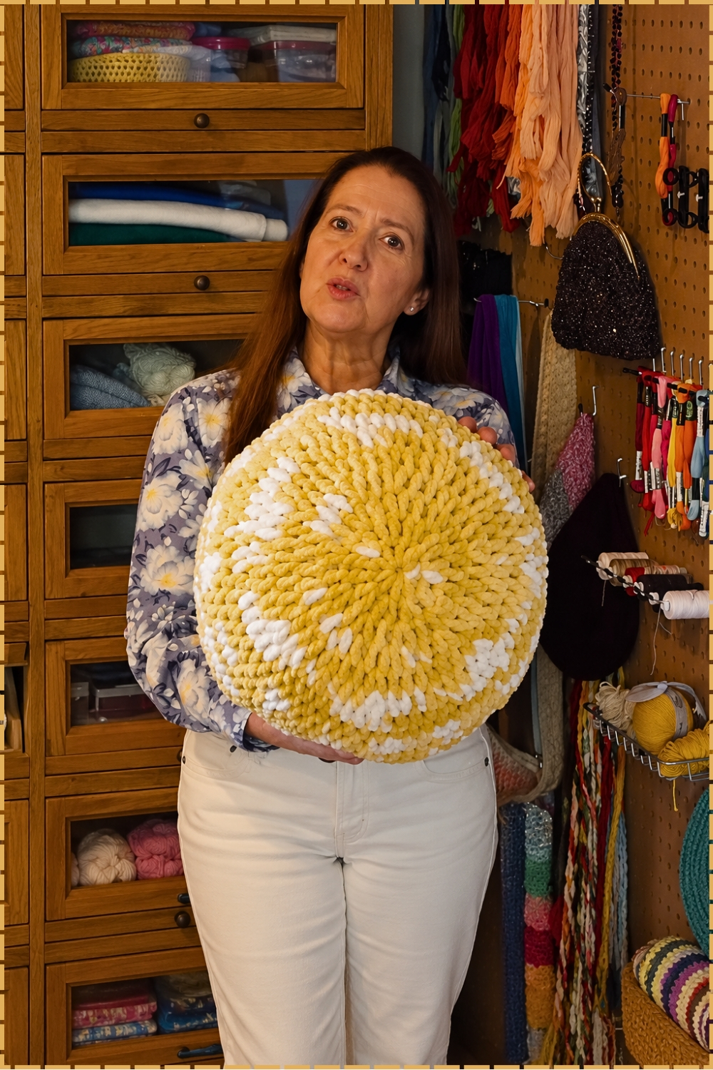 Easy Crochet Foot Pouf Tutorial
