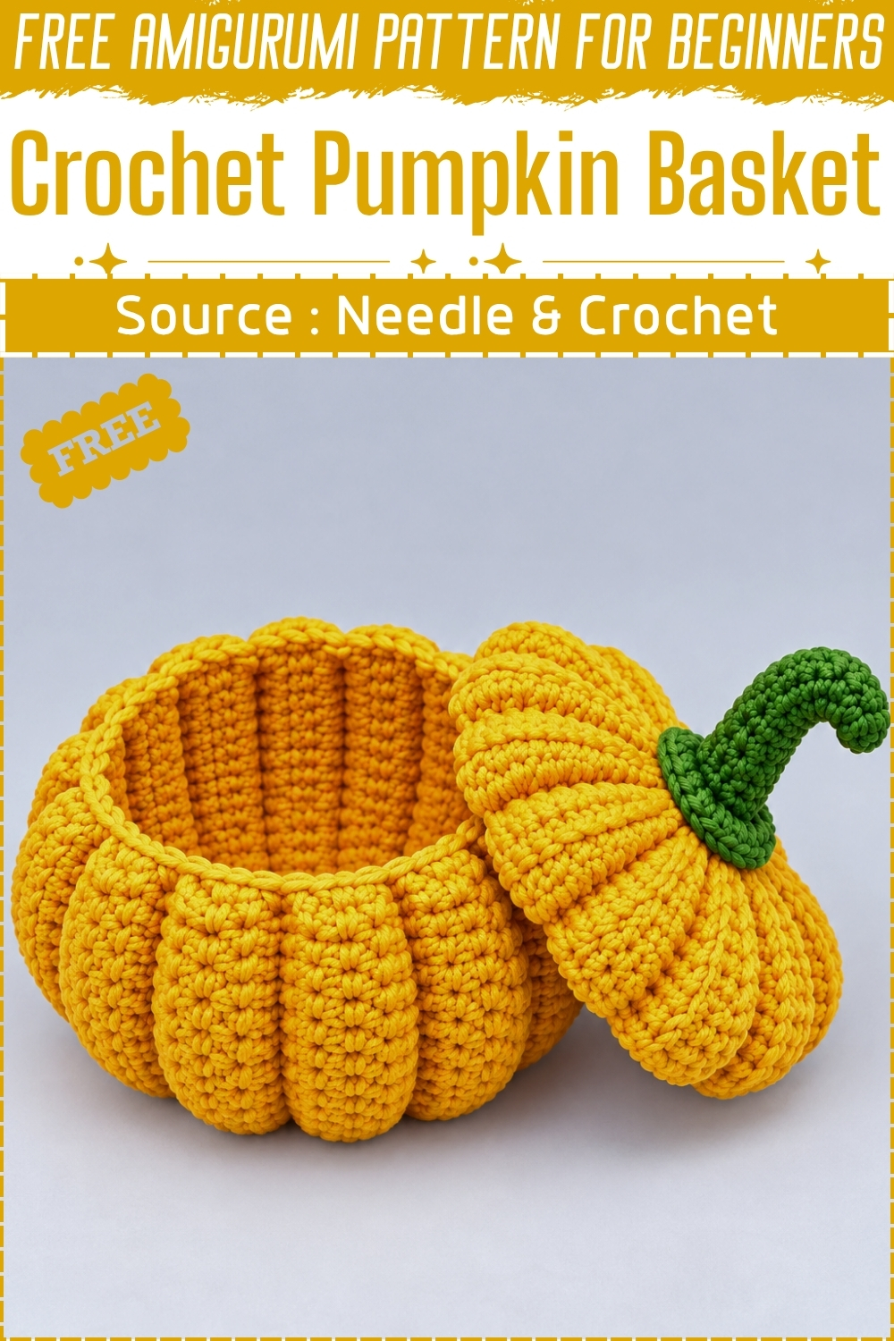 Easy Crochet Pumpkin Basket