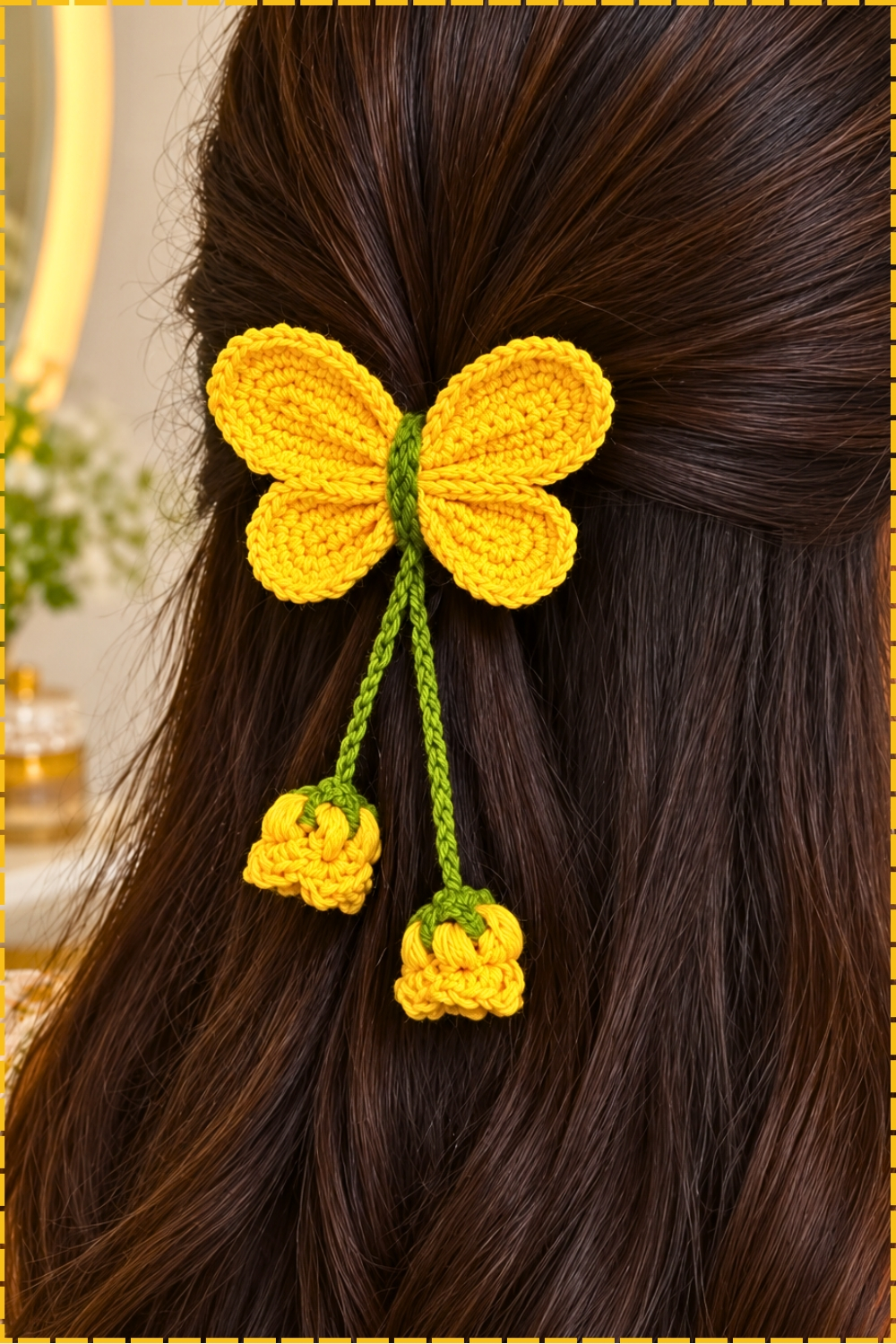 Easy Dainty Crochet Butterfly Hair Accessory