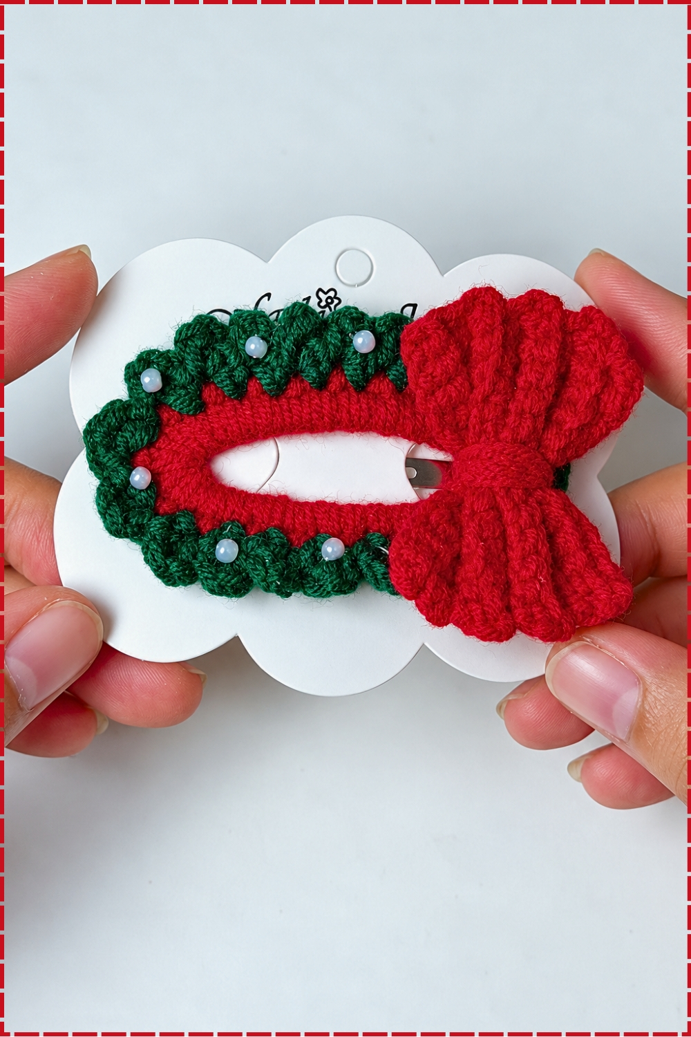 Easy Festive Crochet Christmas Bow Hair Clip