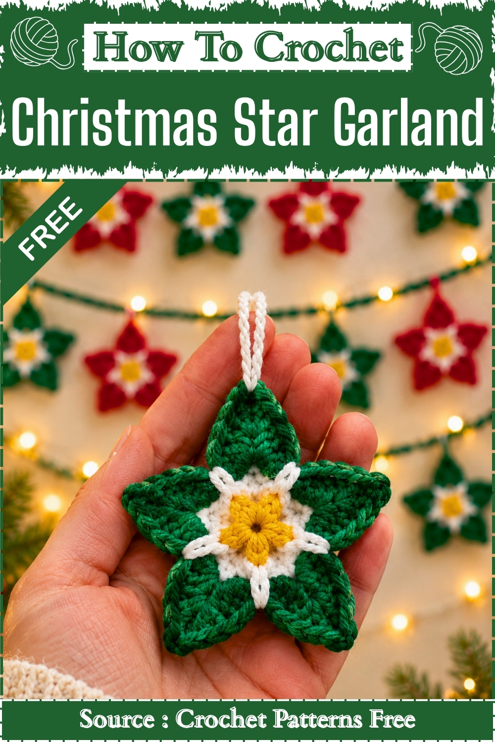 Easy How To Crochet Christmas Star Garland