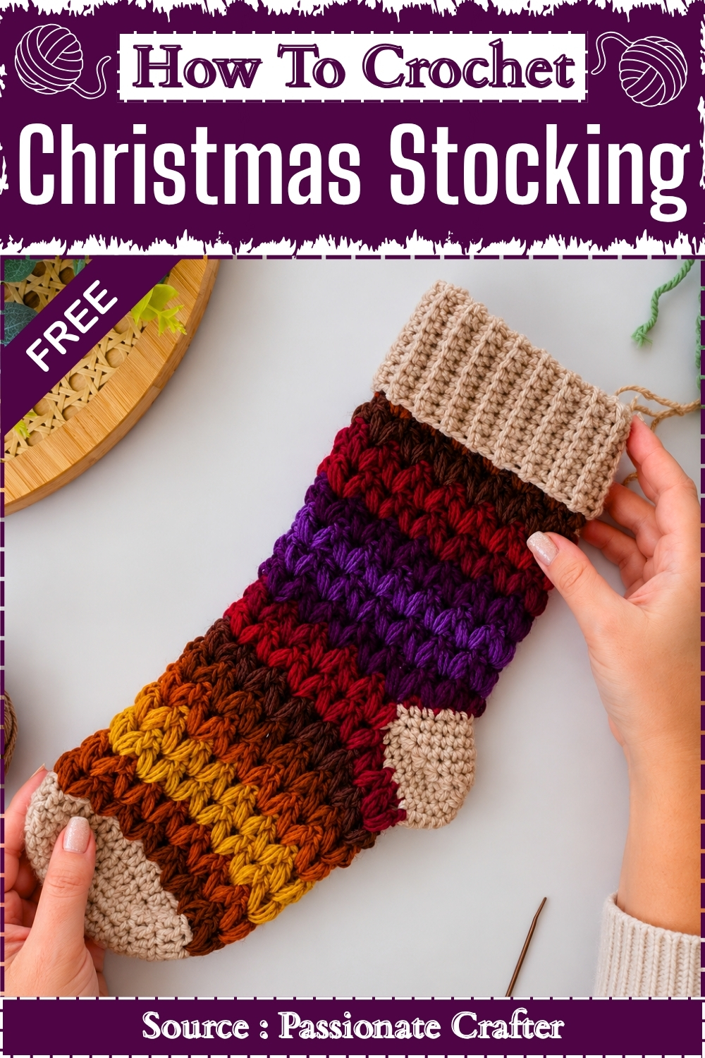 Easy How To Crochet Christmas Stocking