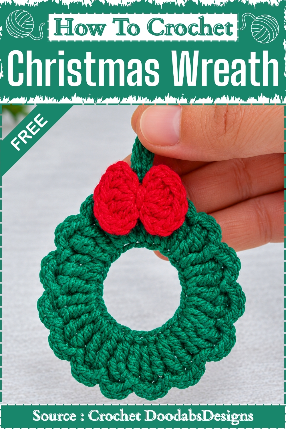 Easy How To Crochet Christmas Wreath