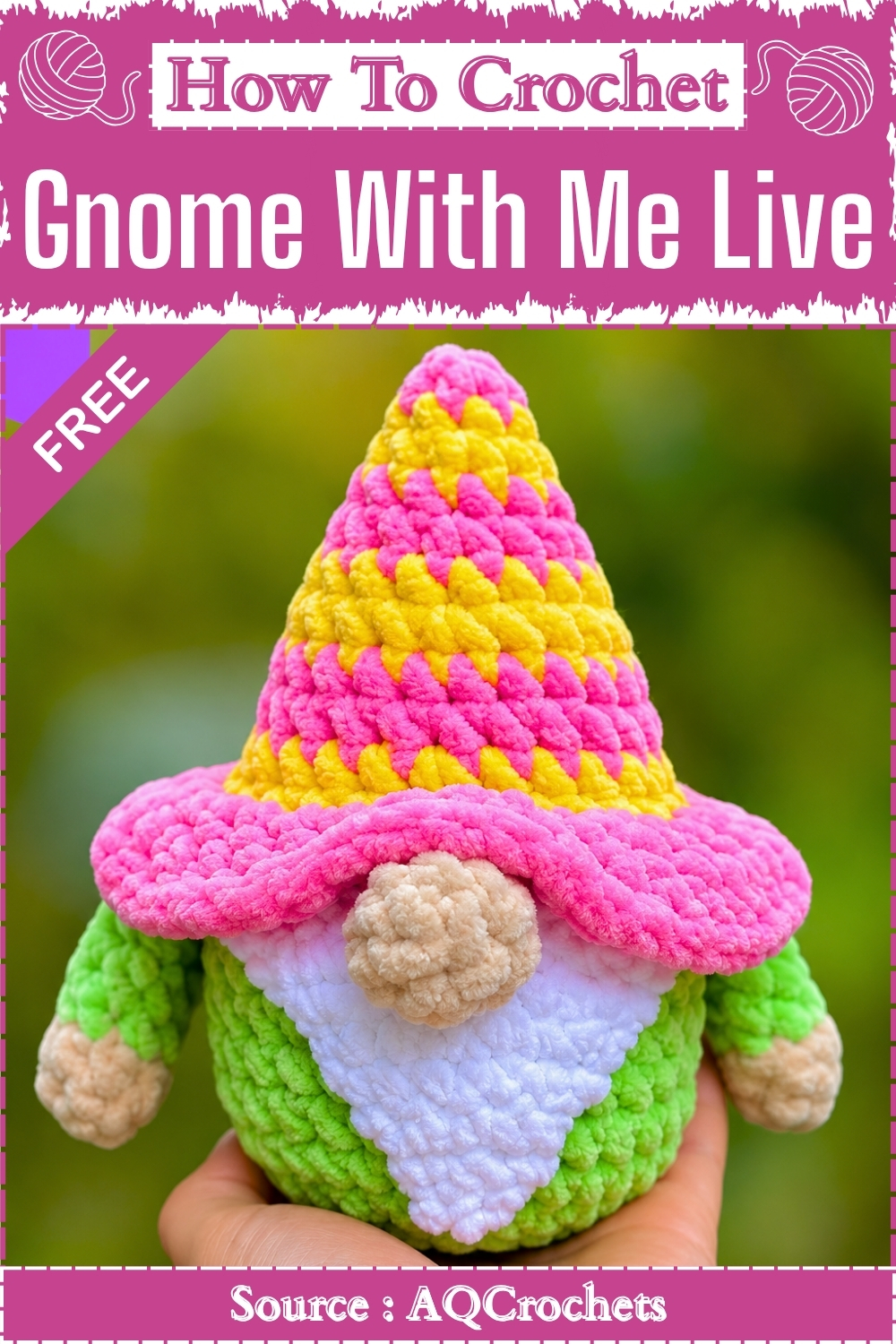 Easy How To Crochet Gnome With Me Live