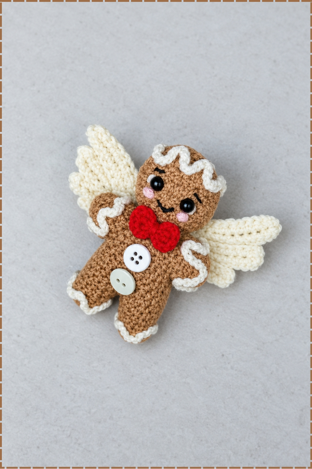 Easy Scalloped Crochet Gingerbread Angel Ornaments