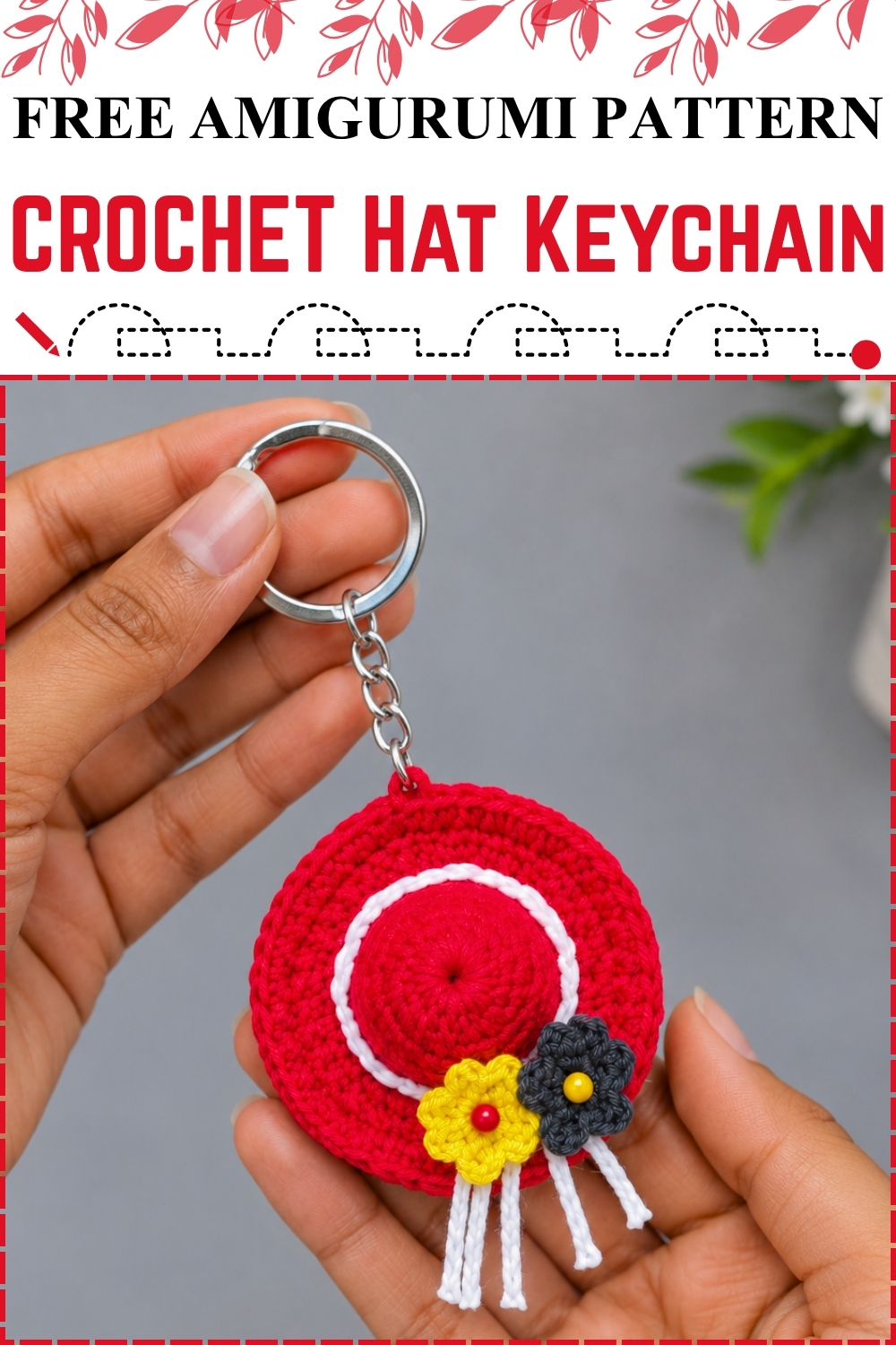 FREE AMIGURUMI CROCHET Hat Keychain