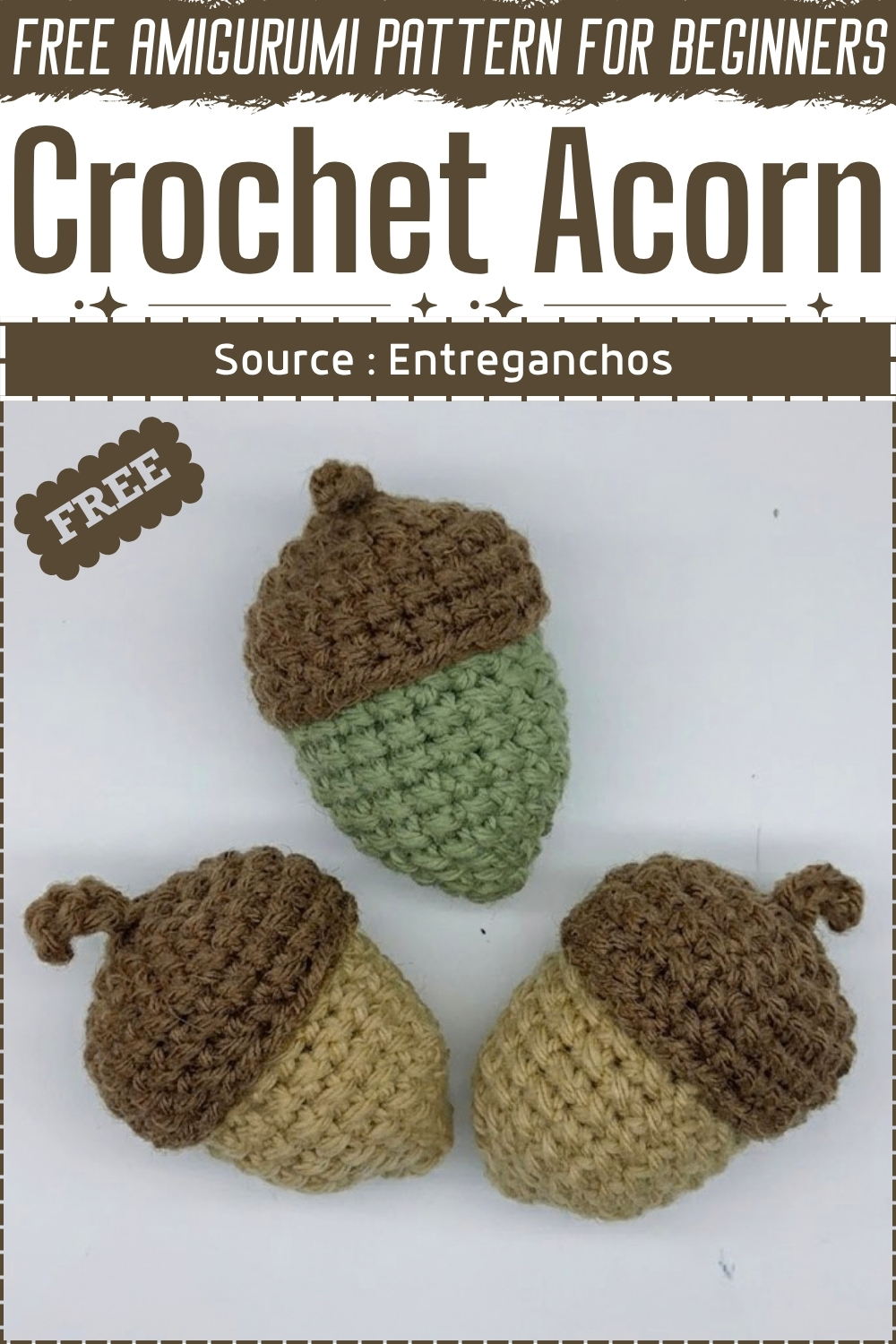 FREE Amigurumi Crochet Acorn