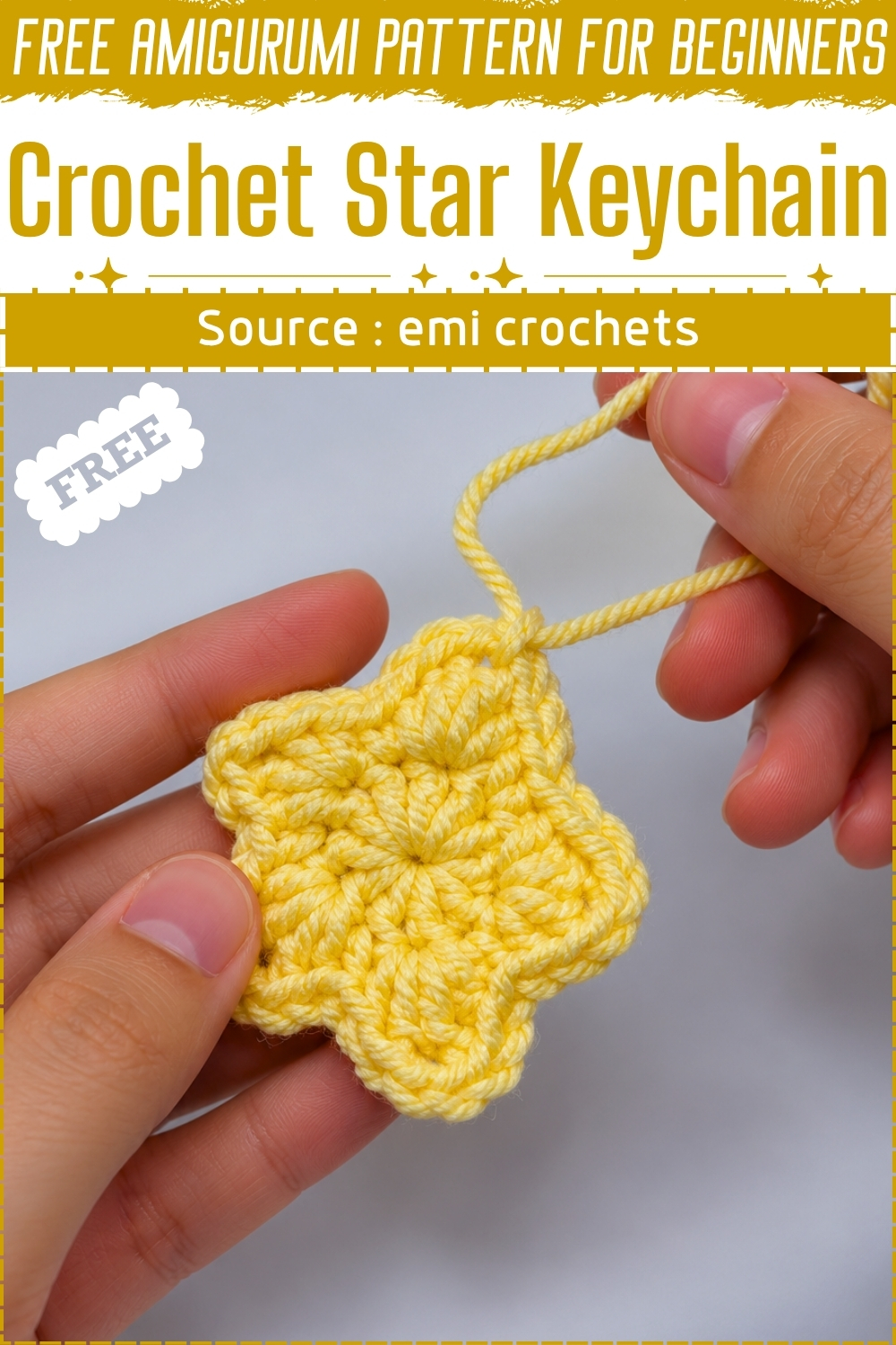FREE Amigurumi Crochet Star Keychain