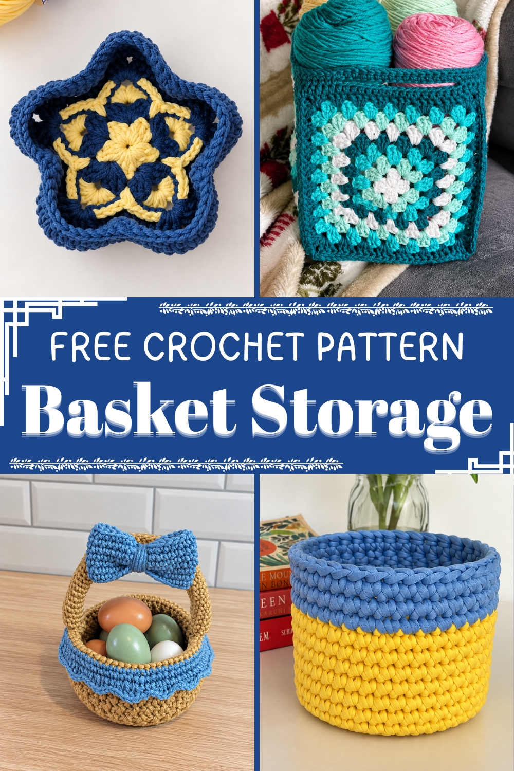 FREE Crochet Basket Storage