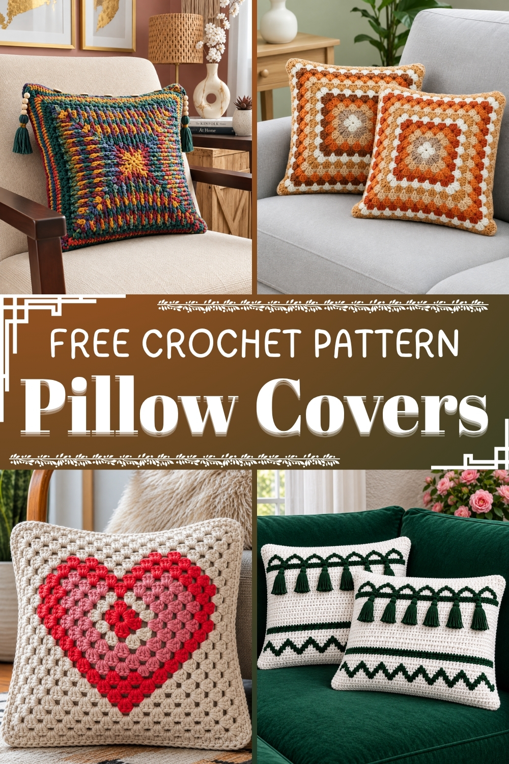 FREE Crochet Pillow Covers