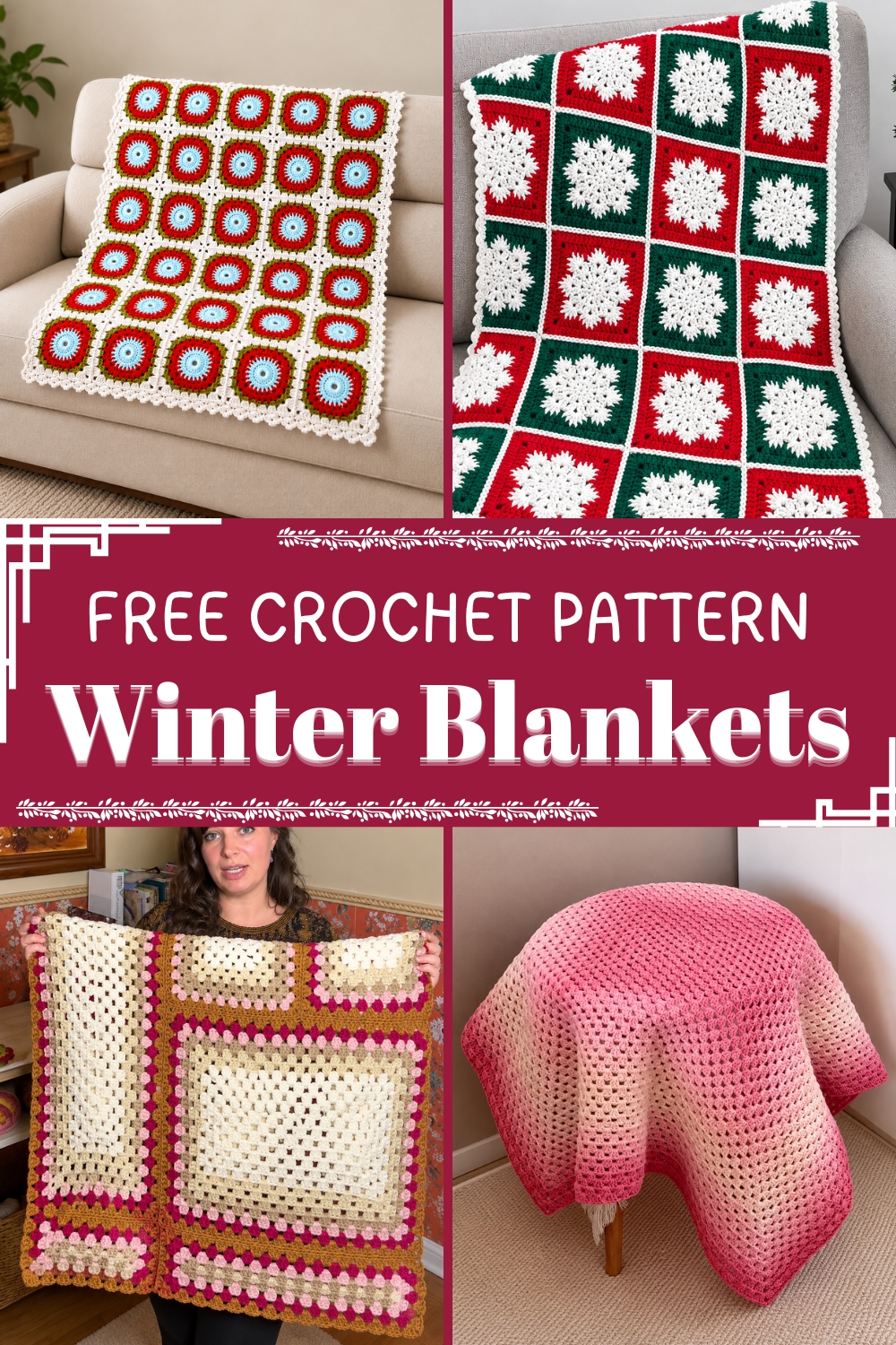 FREE Crochet Winter Blankets And Throws