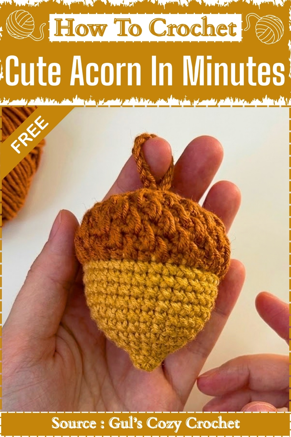 How To Crochet Cute Acorn In Minutes