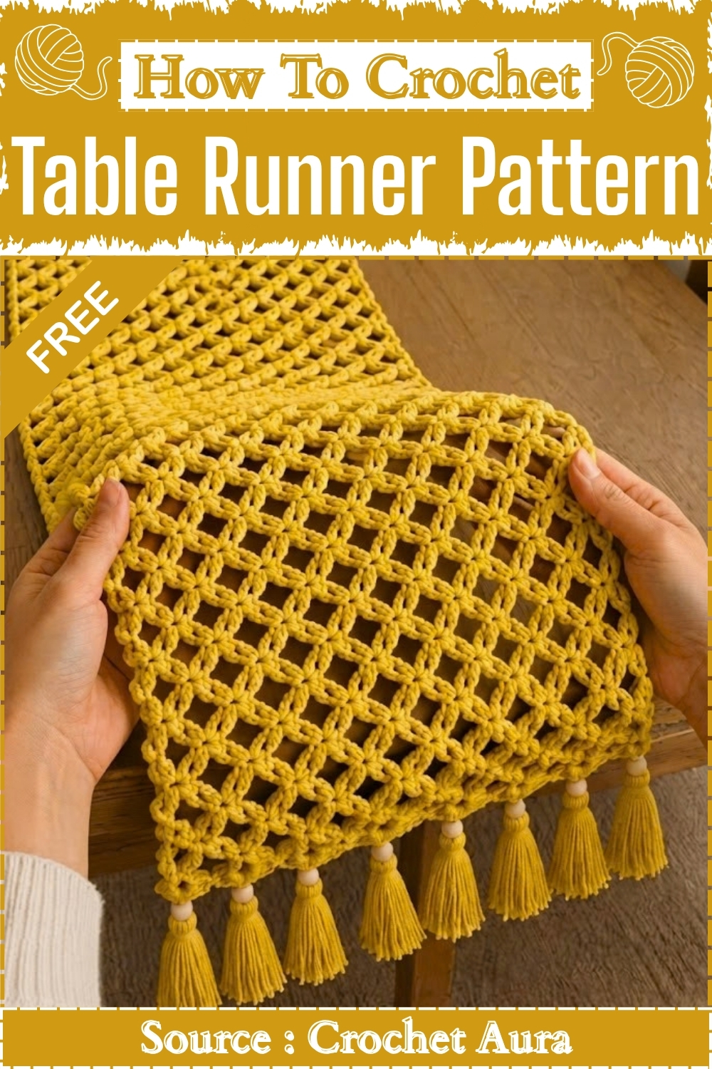 How To Crochet Easy Table Runner Pattern