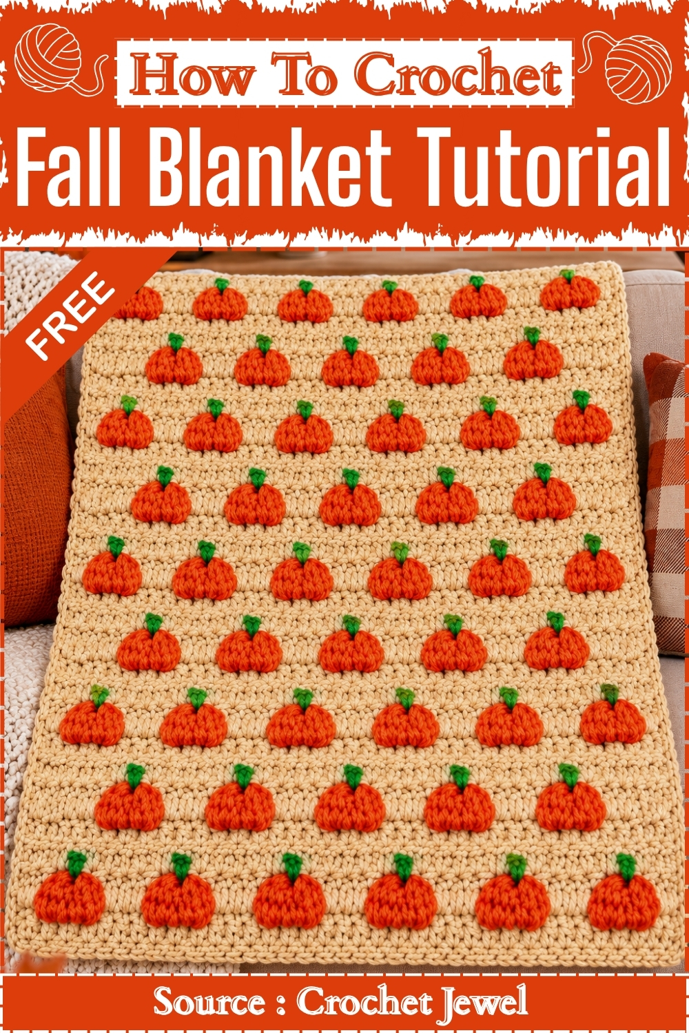 How To Crochet Fall Blanket Tutorial