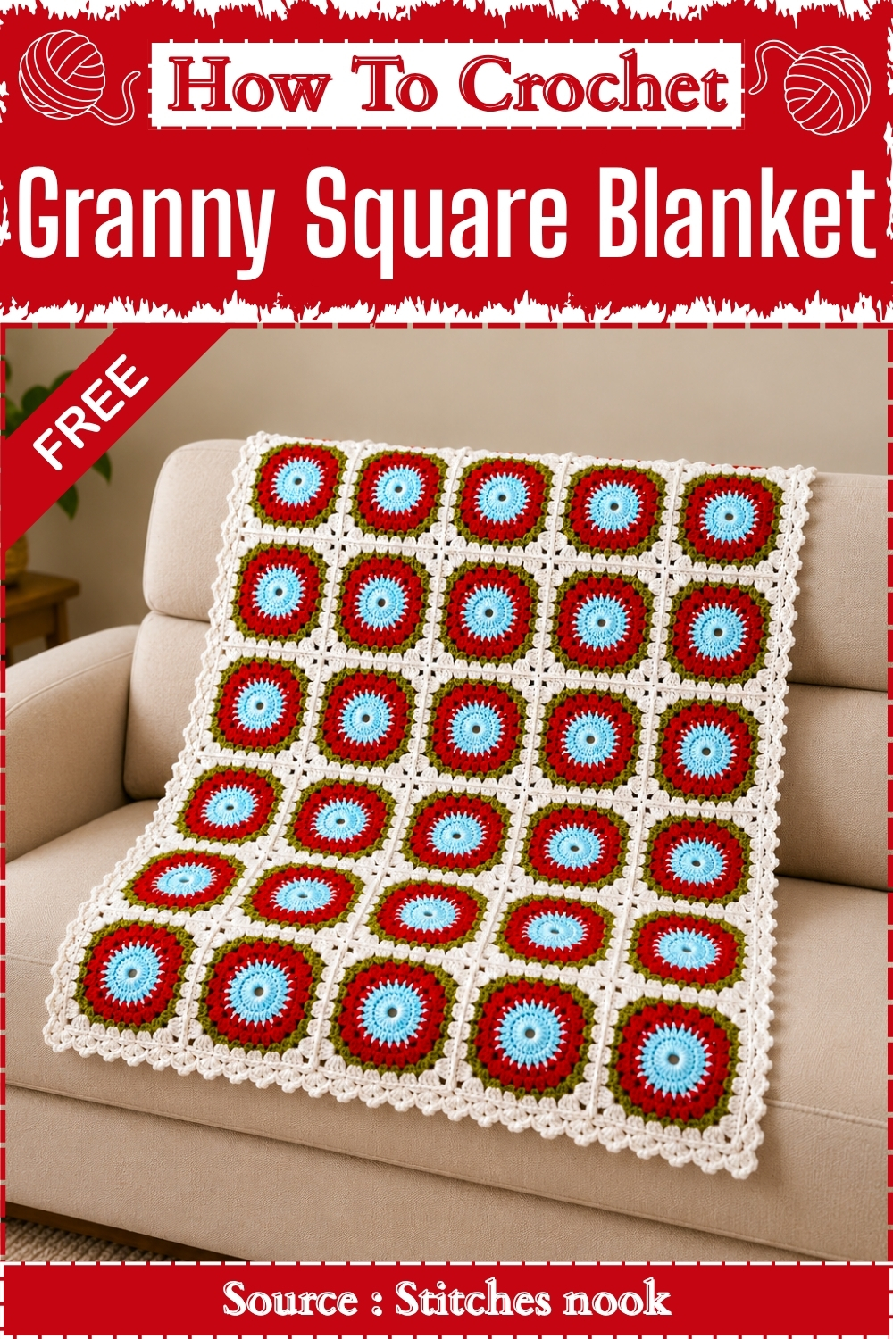 How To Crochet Floral Granny Square Blanket