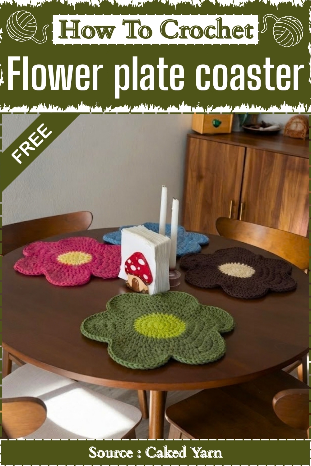 How To Crochet Flower plate coaster (1)