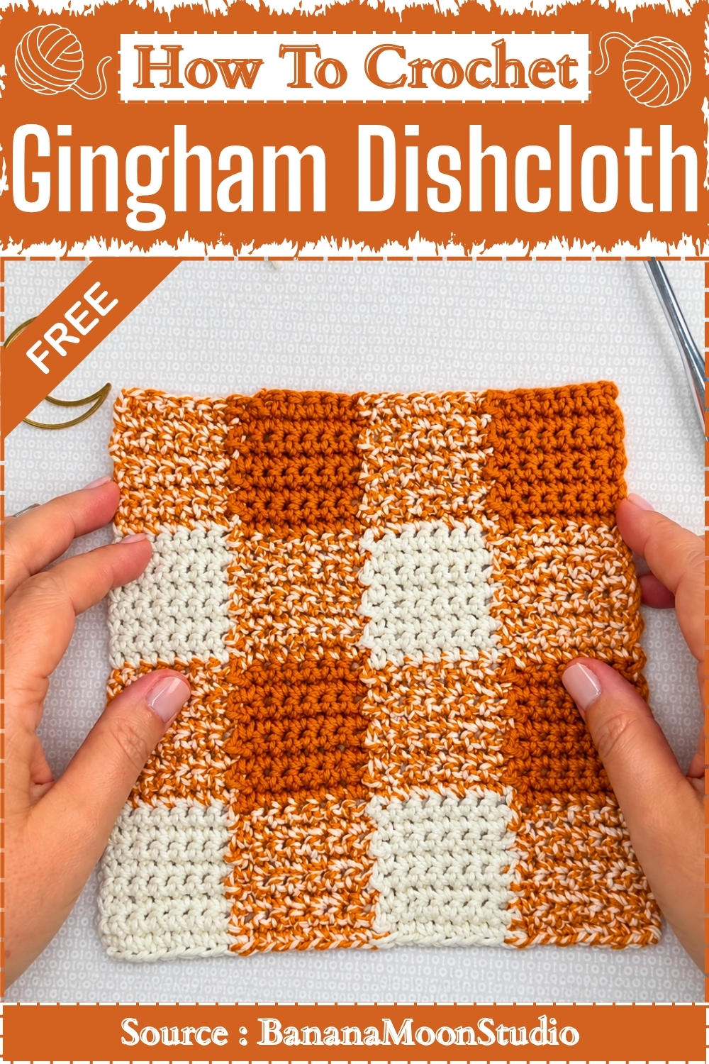 How To Crochet Gingham Dishcloth