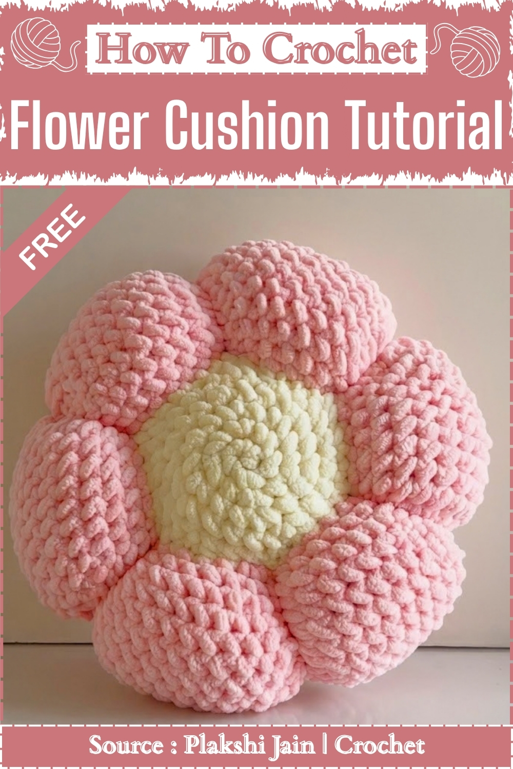 How To Crochet Granny Flower Cushion Tutorial