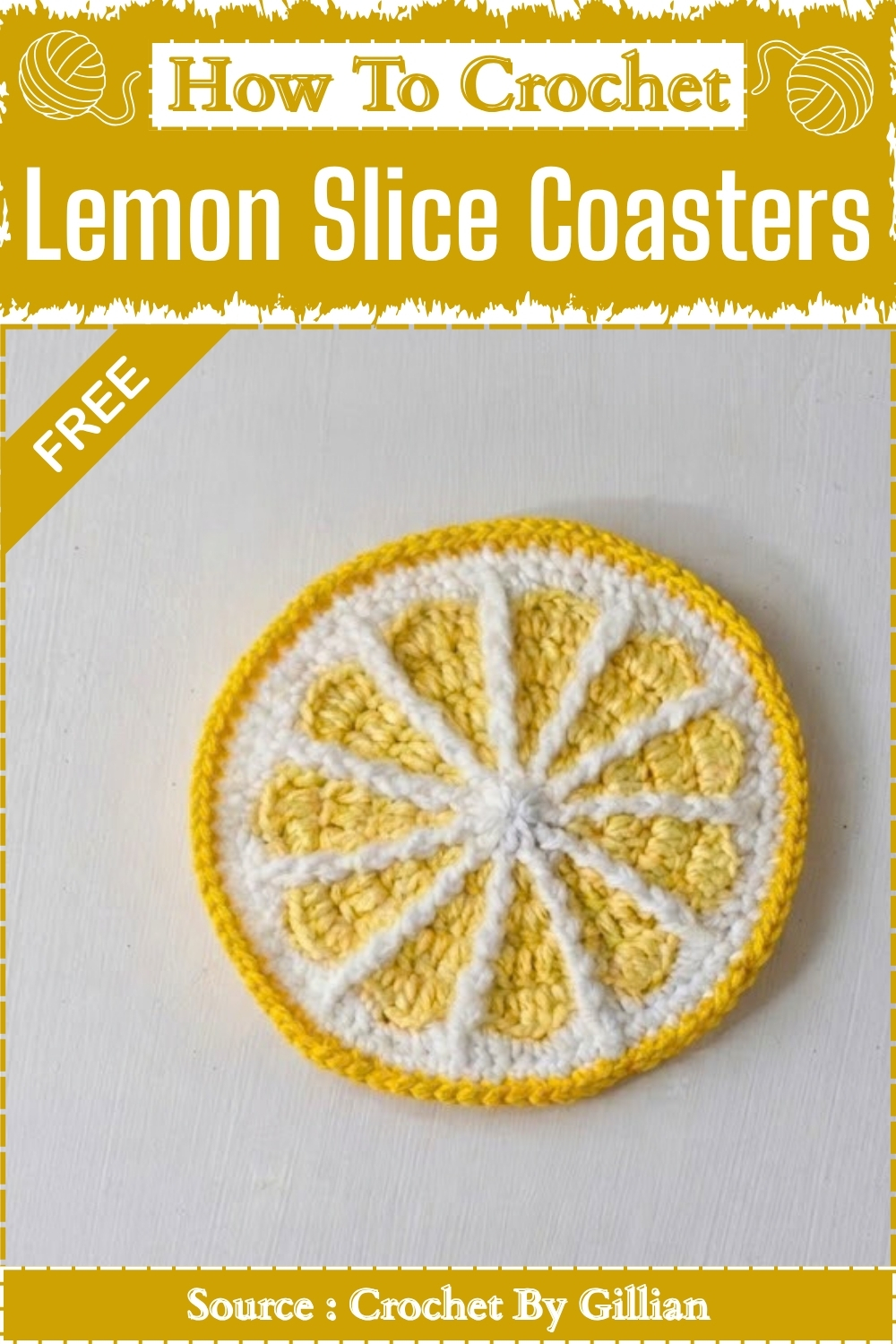 How To Crochet Lemon Slice Citrus Coasters