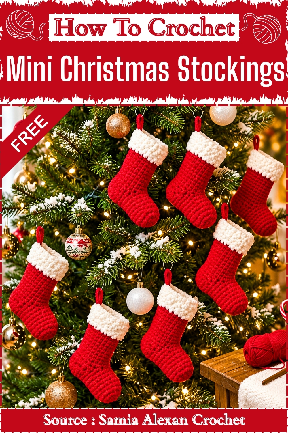 How To Crochet Mini Christmas Stockings