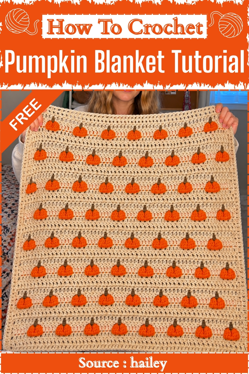 How To Crochet Pumpkin Blanket Tutorial