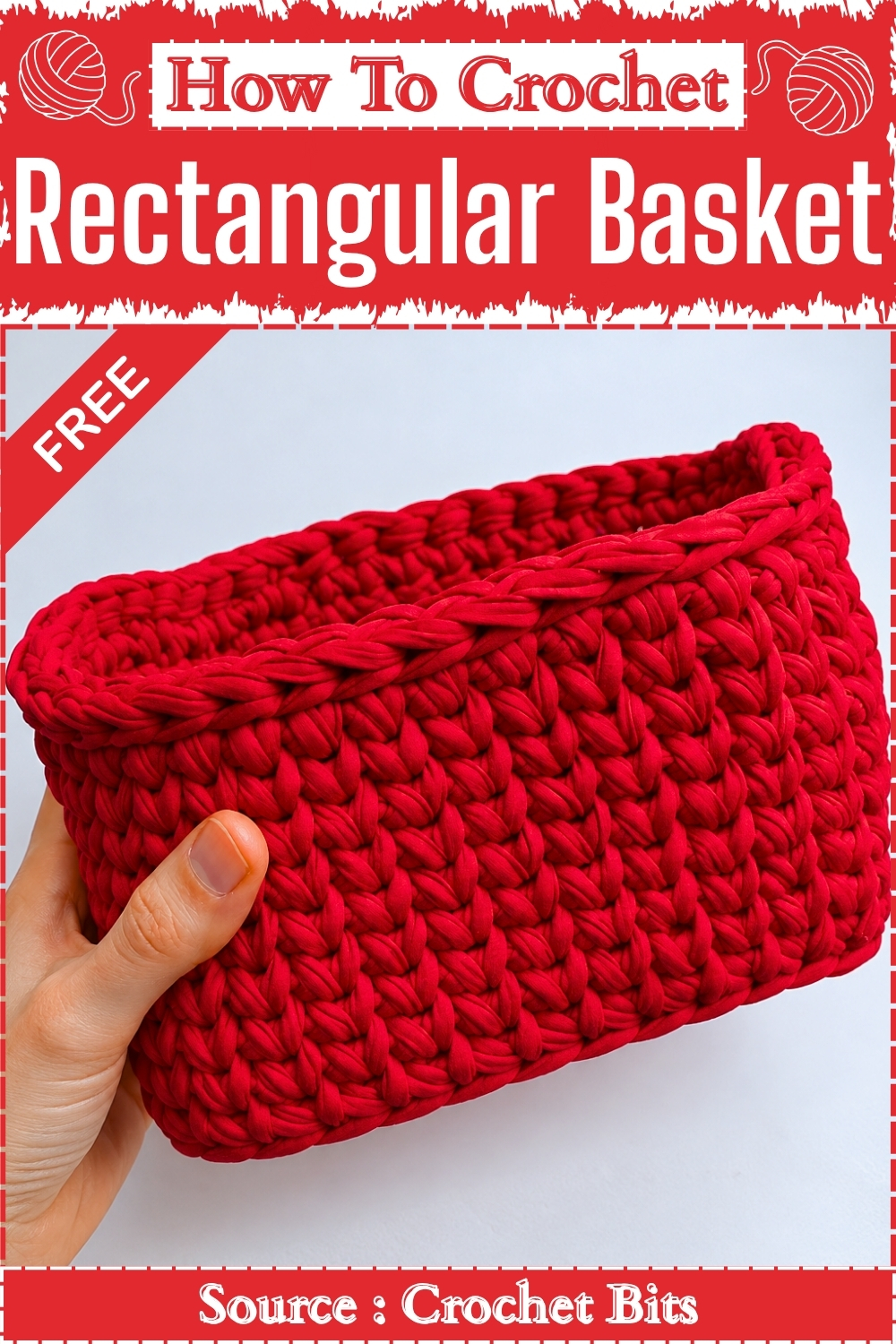 How To Crochet Rectangular Basket
