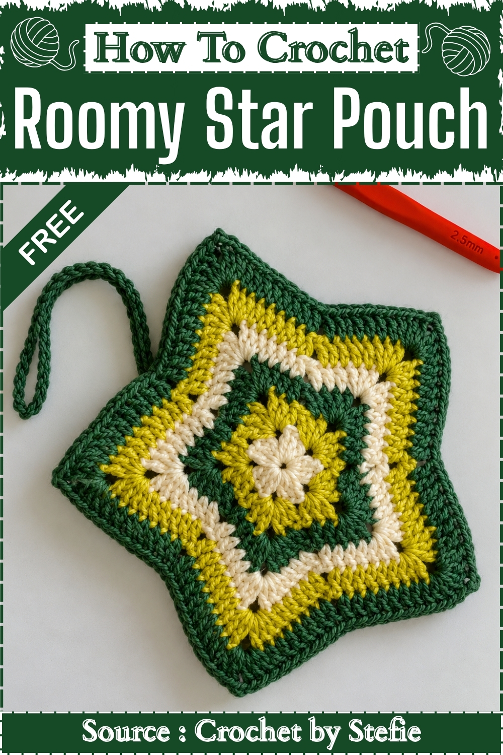 How To Crochet Roomy Star Pouch