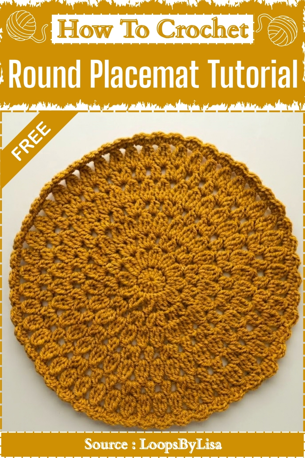 How To Crochet Round Placemat Tutorial