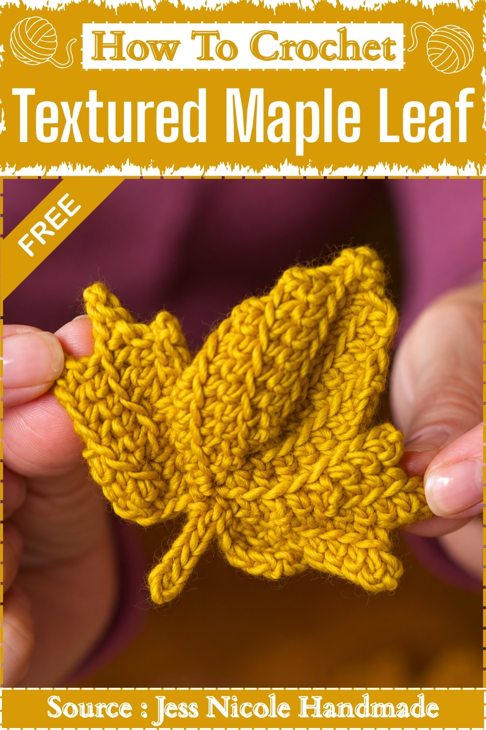 How To Crochet Round Textured Maple Leaf