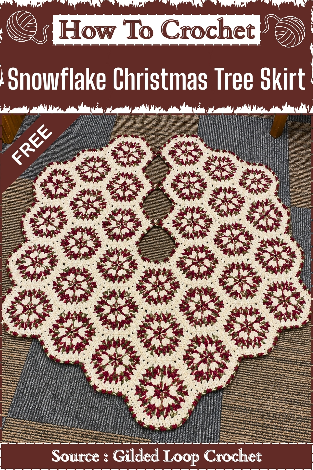 How To Crochet Snowflake Christmas Tree Skirt