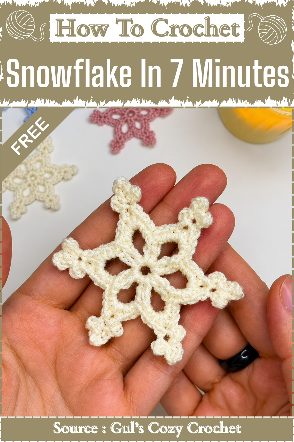 How To Crochet Snowflake In 7 Minutes