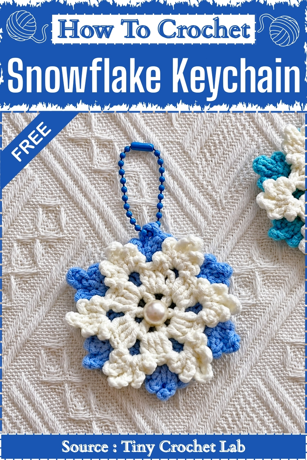 How To Crochet Snowflake Keychain