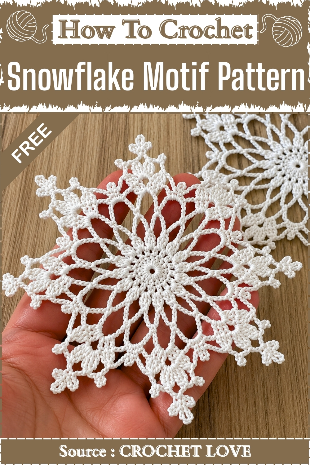 How To Crochet Snowflake Motif Pattern