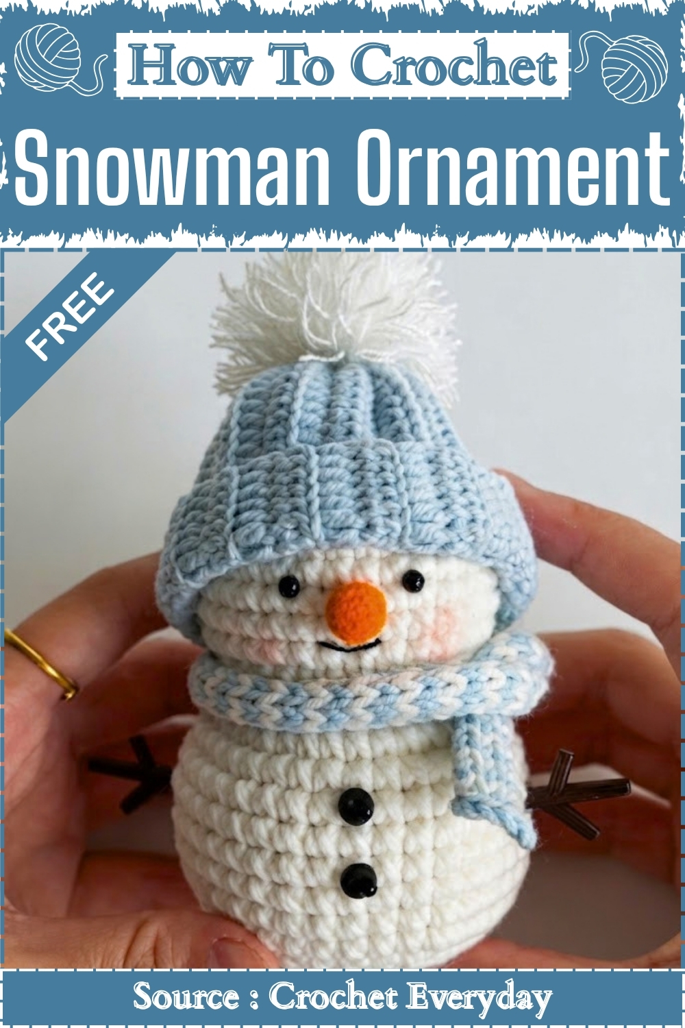 How To Crochet Snowman Ornament