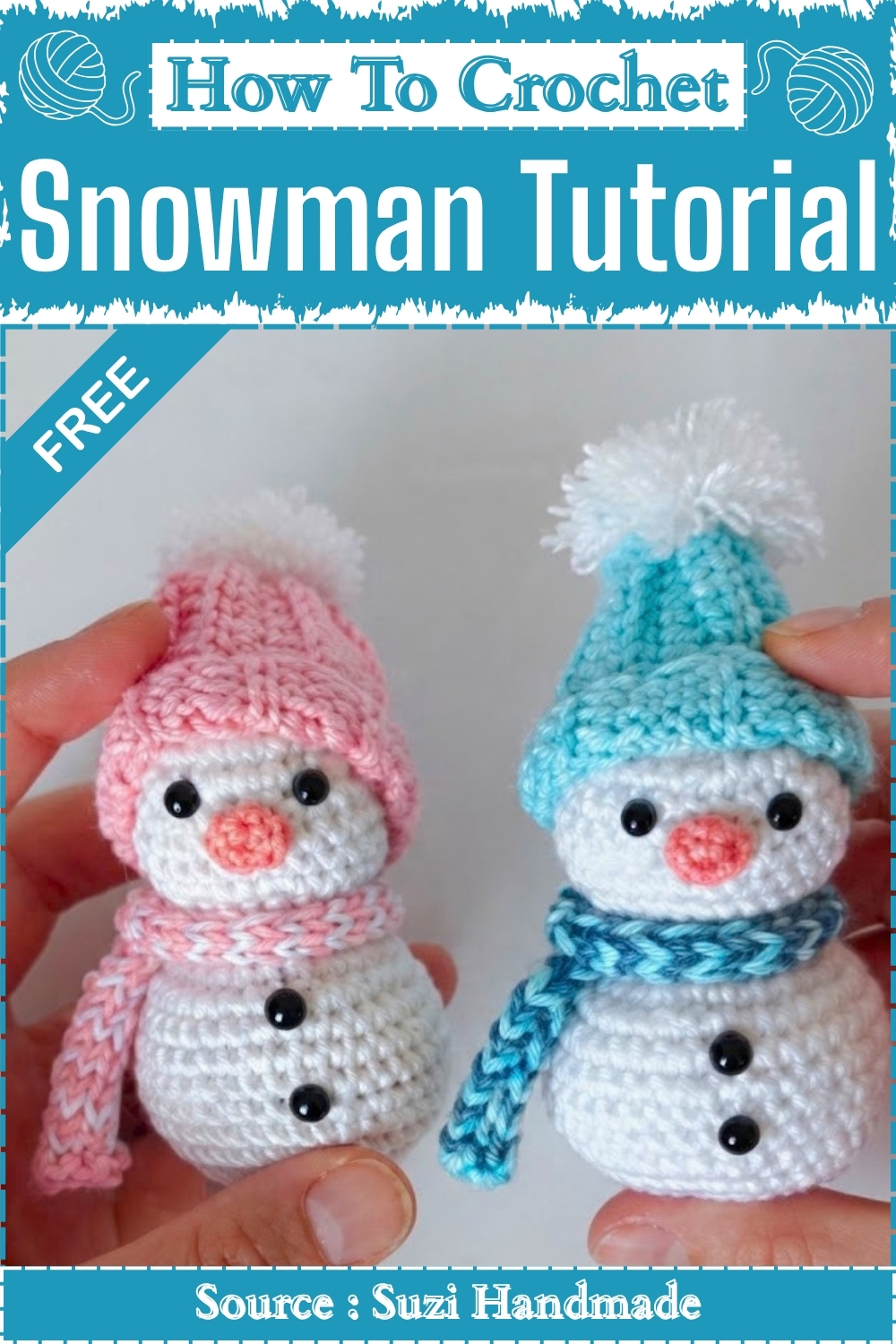 How To Crochet Snowman Tutorial (1)