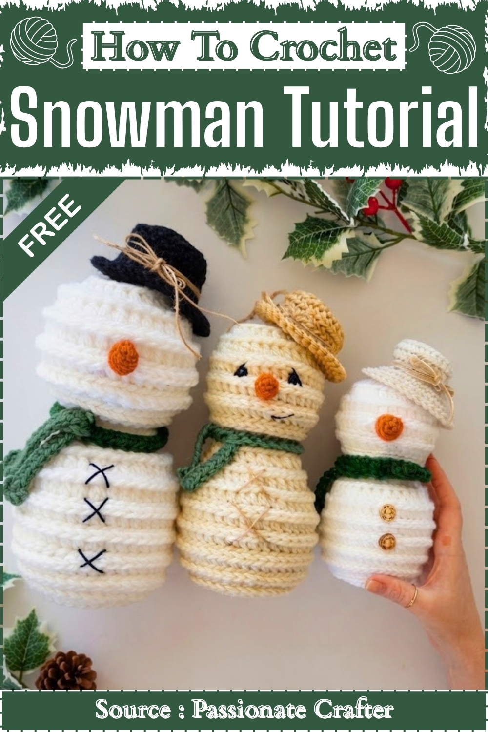 How To Crochet Snowman Tutorial