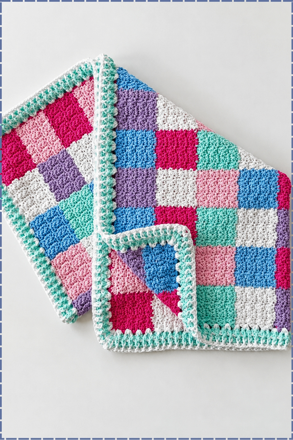 How To Crochet Soft Patchwork Gingham Baby Blanket