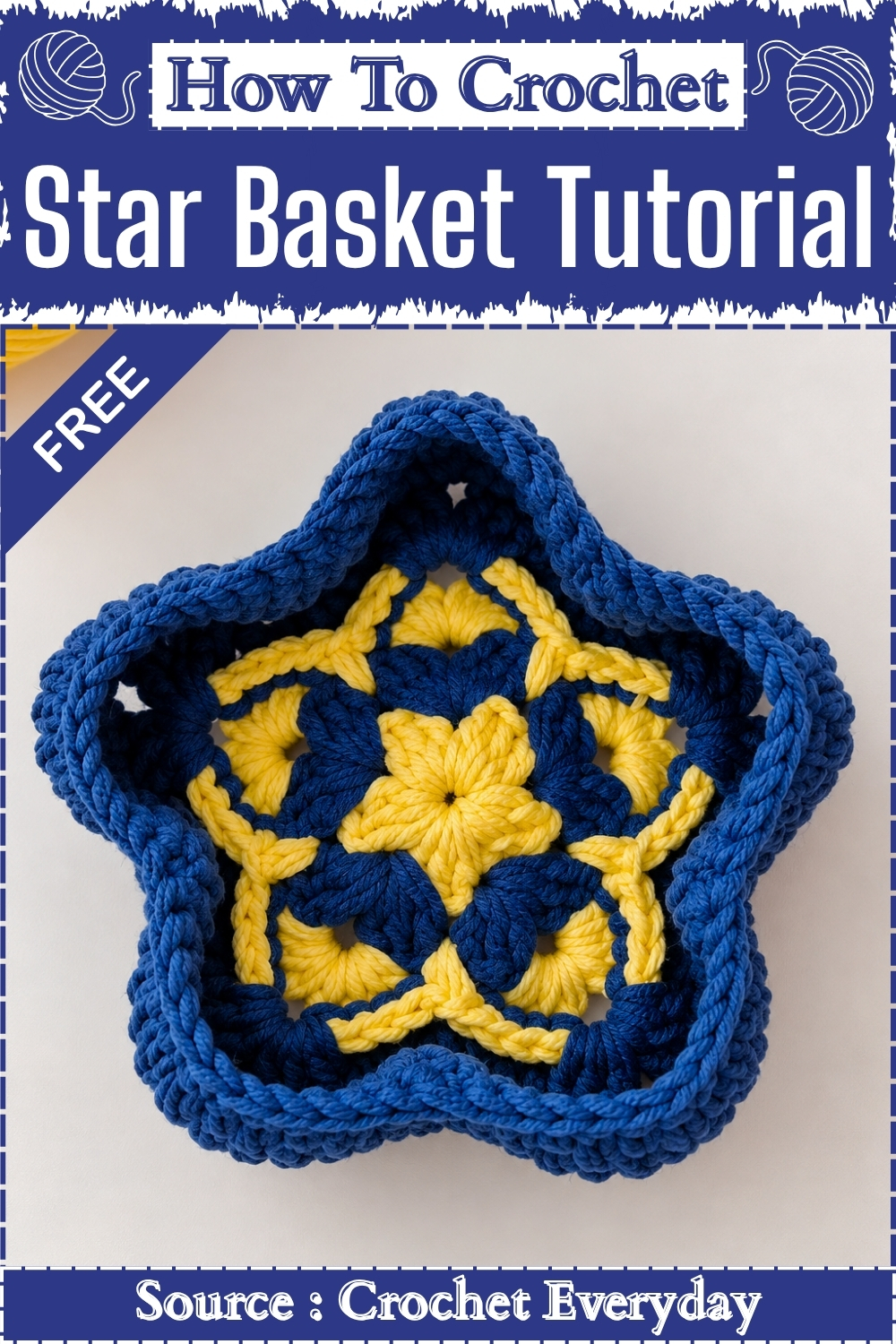 How To Crochet Star Storage Basket Tutorial