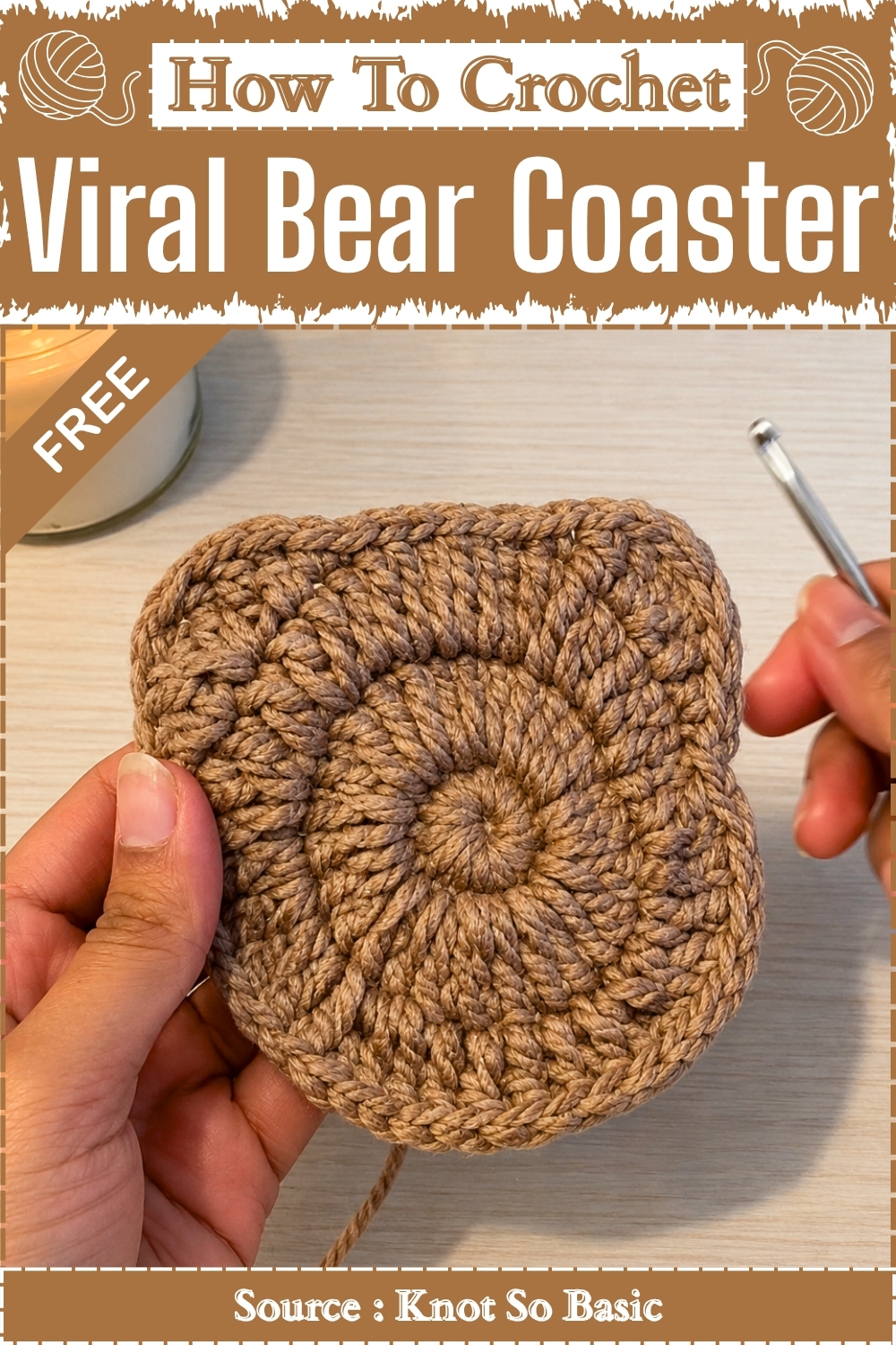 How To Crochet Viral Bear Coaster