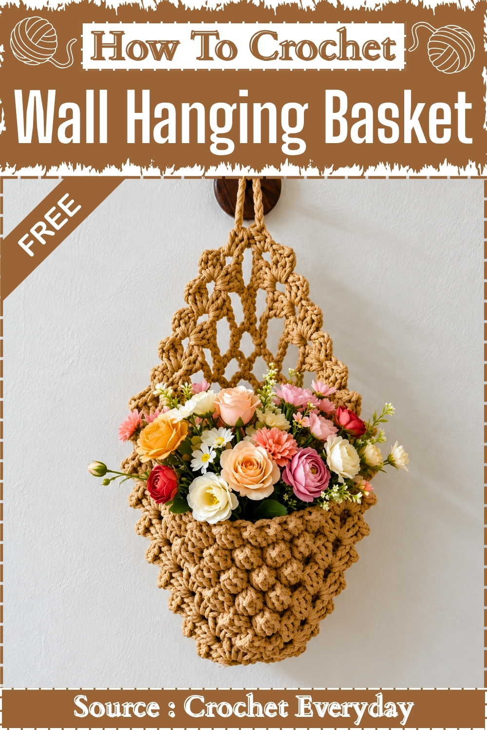 How To Crochet Wall Hanging Basket