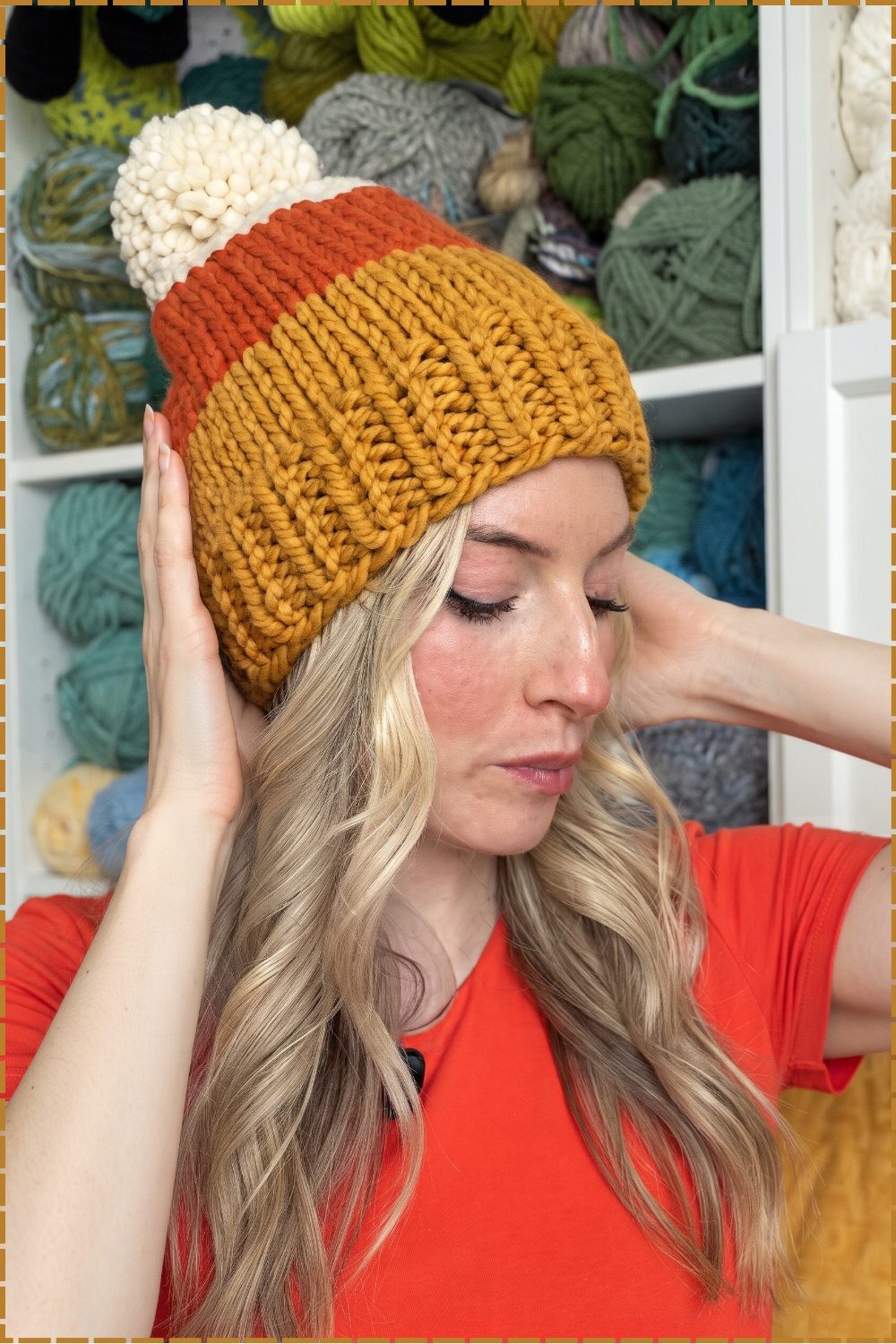 How to Knit a Ribbed Candy Corn Beanie