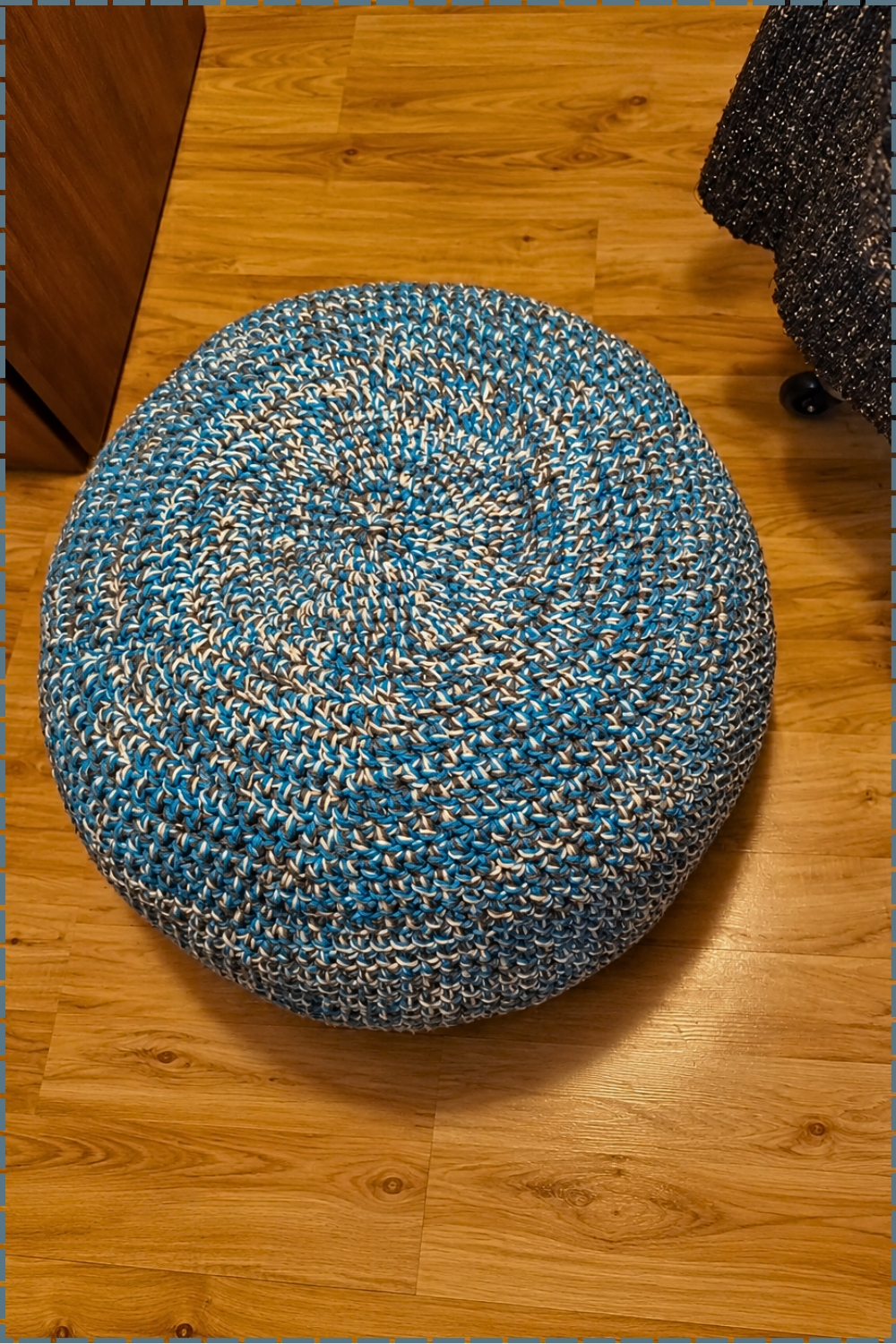 Large Sturdy Floor Pouf Foot Rest Easy Crochet