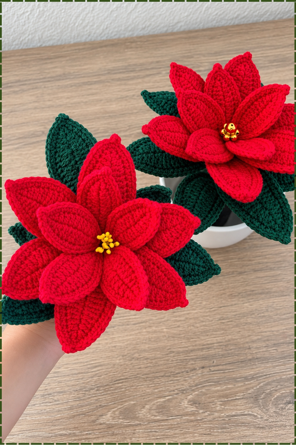 Layered Crochet Poinsettia Flower Step by Step