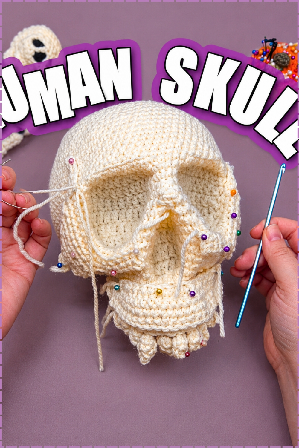 Life Sized Sculpted Crochet Human Skull Pattern