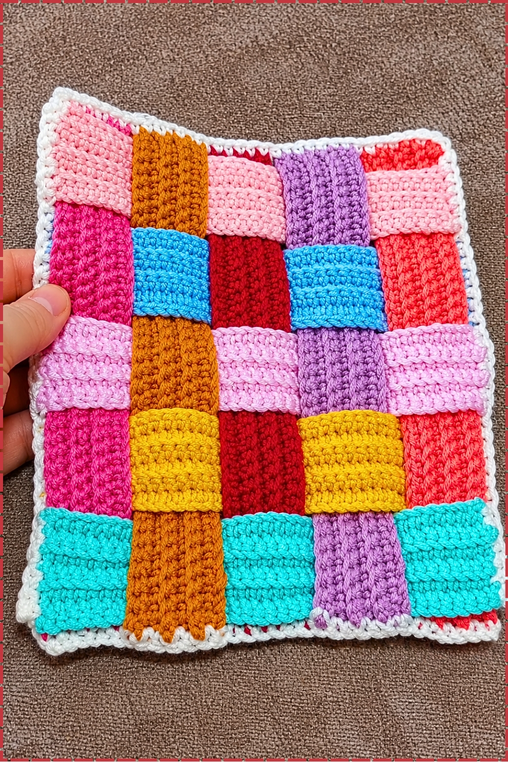 Long Colorful Crochet Strips With The Leftover Yarn