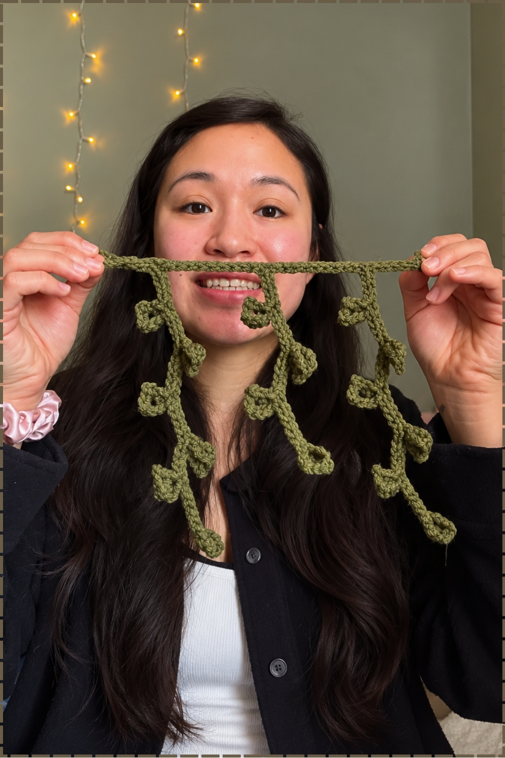 Lush Crochet Hanging Leaf Vine