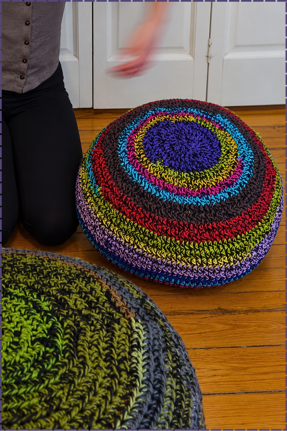 Making My Colorful Yarn Scraps Go Pouf