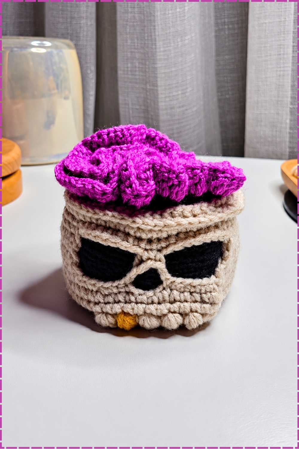 Matching Halloween Crochet Skull Coaster Set Pattern