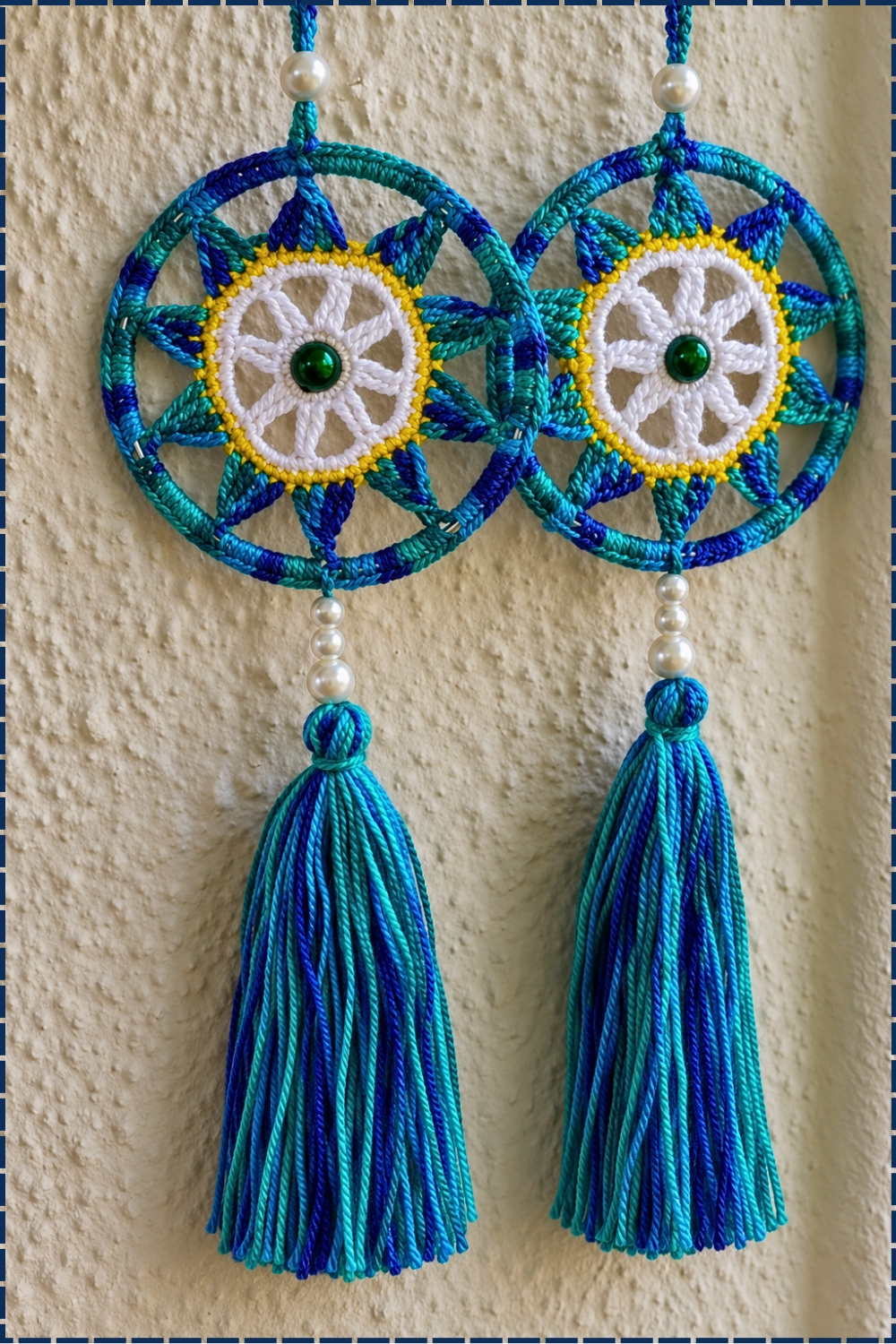 Mini Crochet Dreamcatcher Car Mirror Hanging